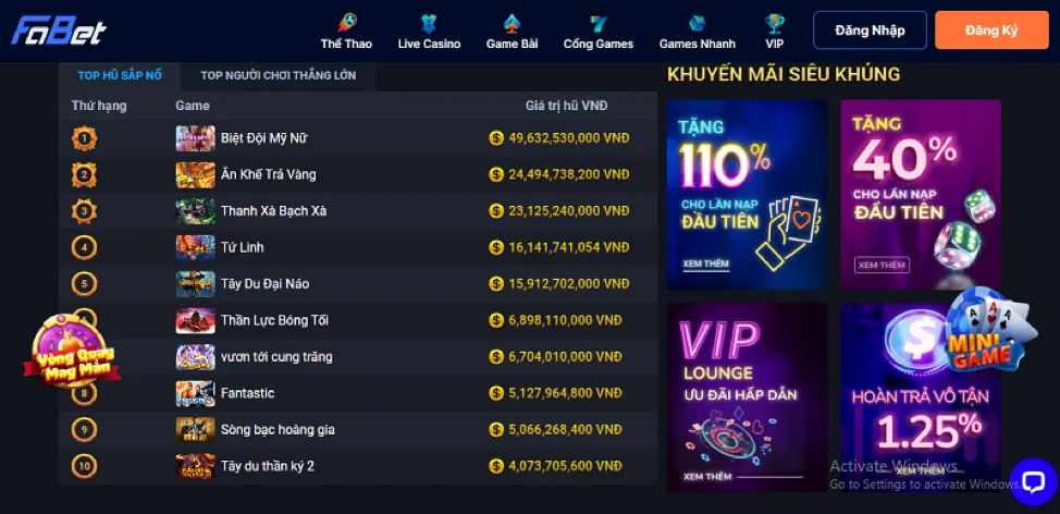 Sảnh Casino trực tuyến tại 68win11